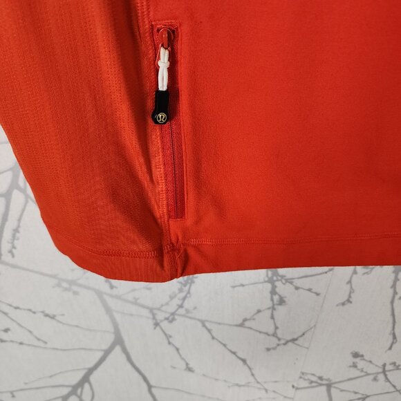 Lululemon Orange Luon Half Zip Pullover Long Sleeve - Picture 4 of 5